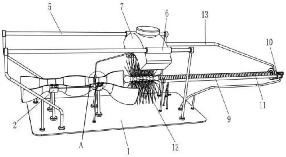 A device for brushing oil on the inner surface of a Roman column mold