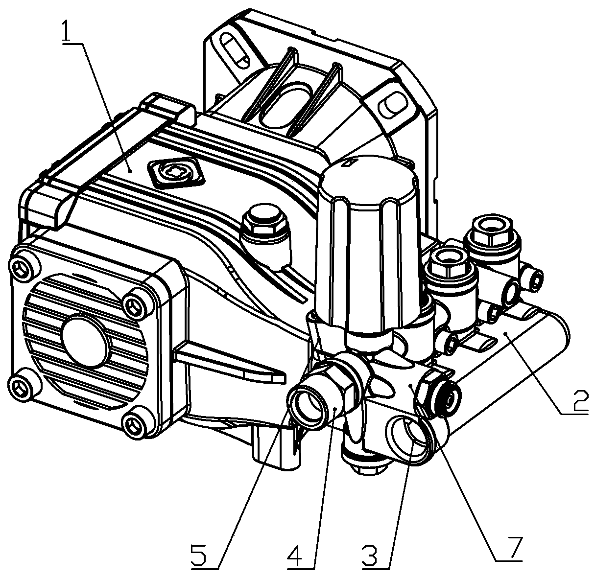 High-pressure cleaning machine achieving non-loaded starting and automatic starting and stopping