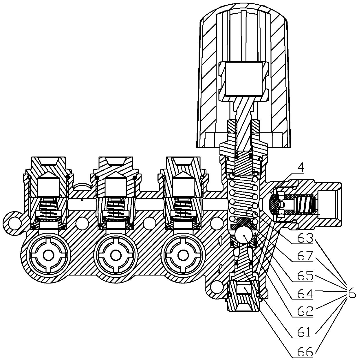 High-pressure cleaning machine achieving non-loaded starting and automatic starting and stopping