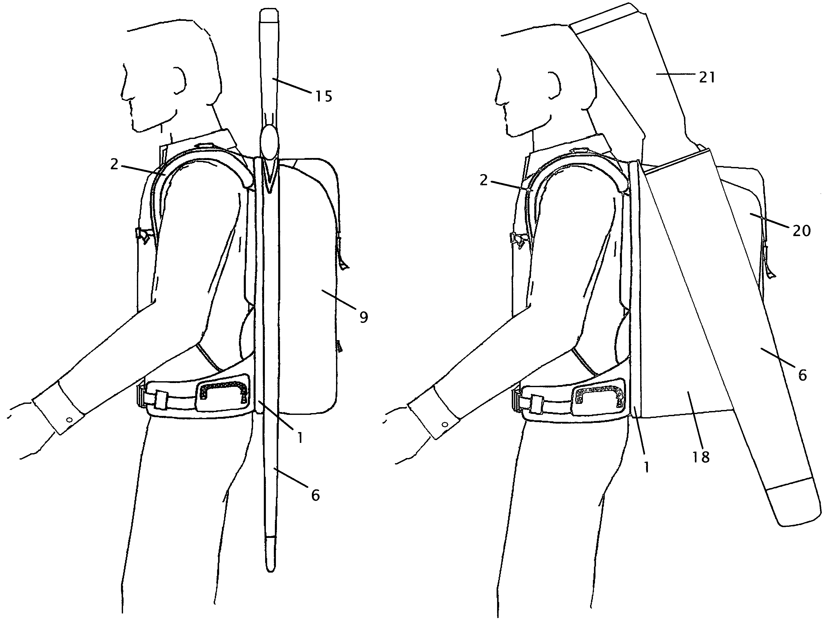 Backpack with incorporated gun scabbard