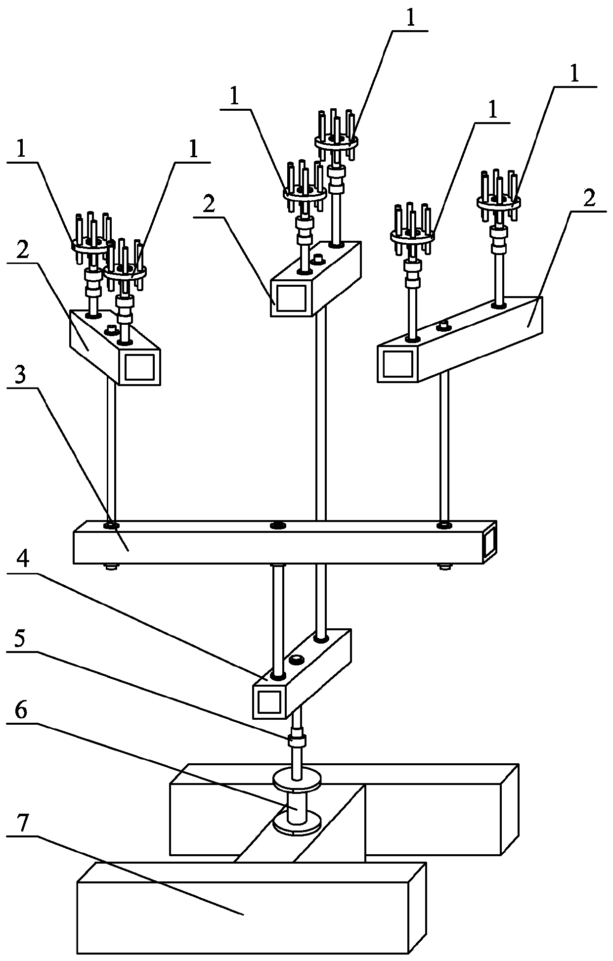 Distribution beam loading system for metal truss radome test and installation method