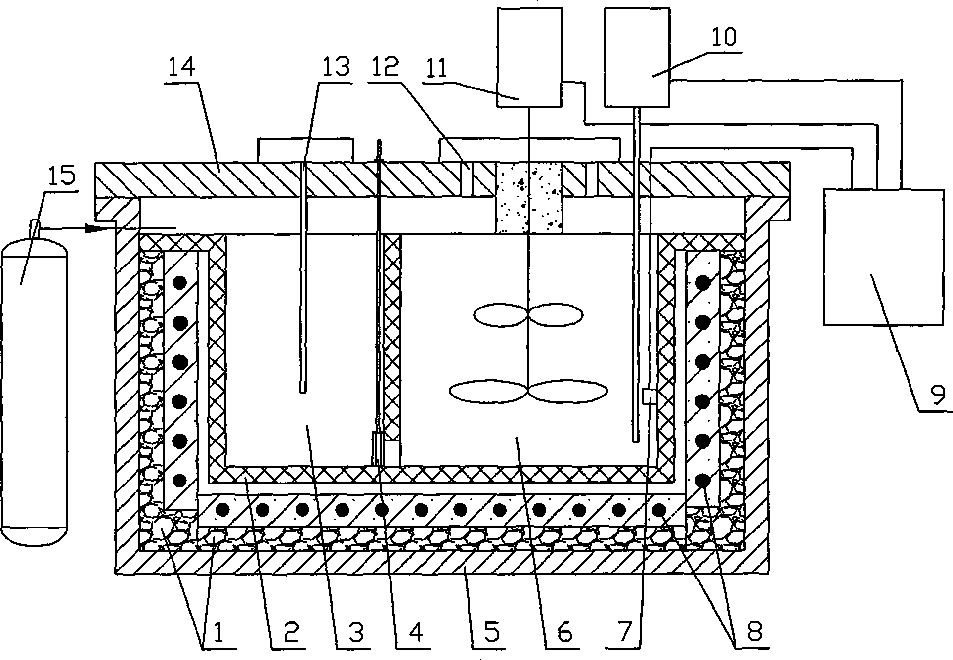 Technique of preparing novel grain reinforced aluminum base composite material and special equipment thereof