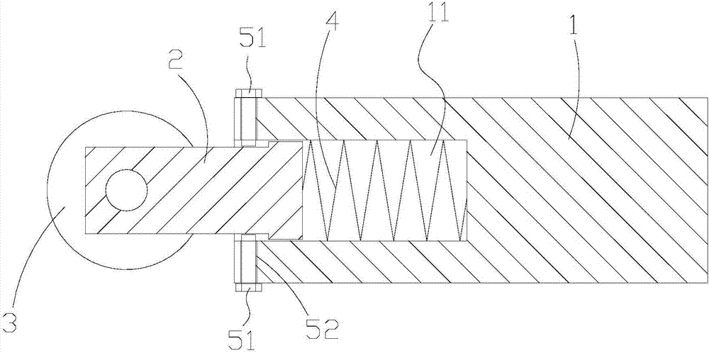 Elastic support rod of cloth expanding mechanism of sewing equipment