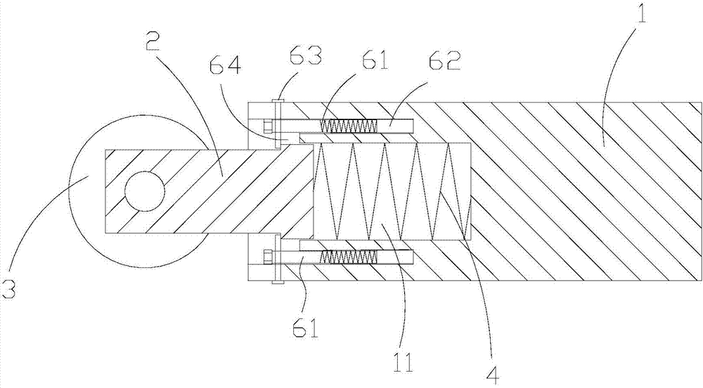 Elastic support rod of cloth expanding mechanism of sewing equipment