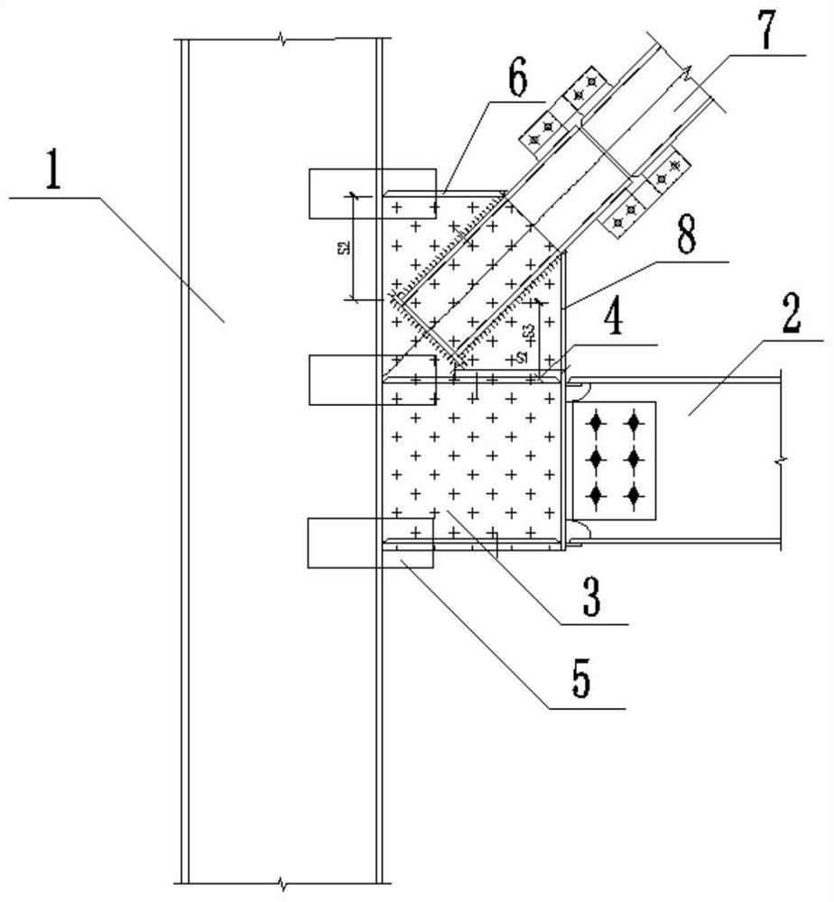 Steel frame-support connecting joint based on thickness design of main connecting plate