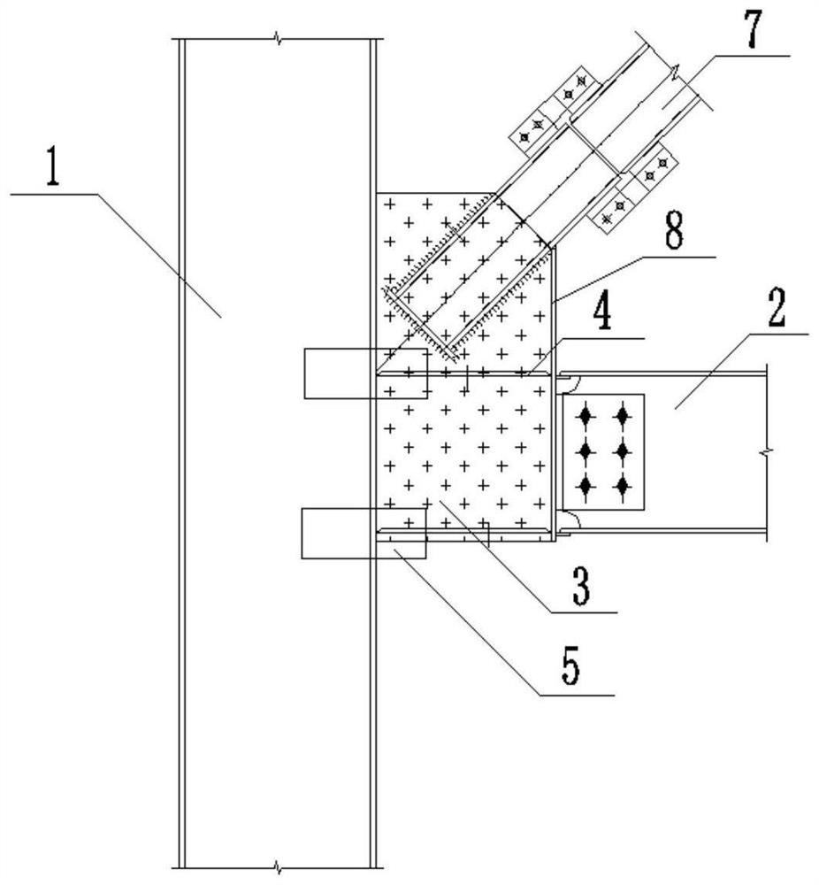 Steel frame-support connecting joint based on thickness design of main connecting plate