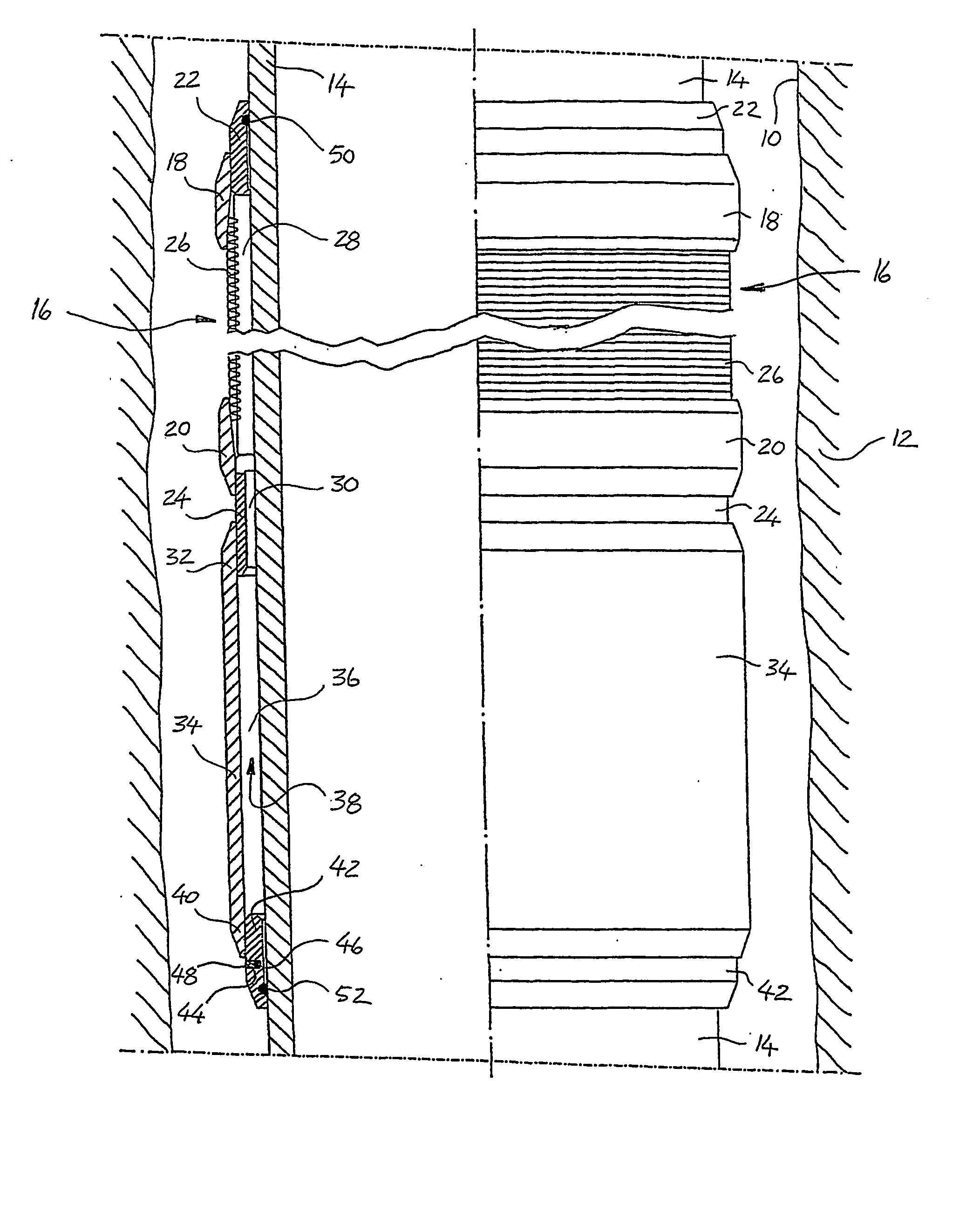 Device and a method for selective control of fluid flow between a well and surrounding rocks