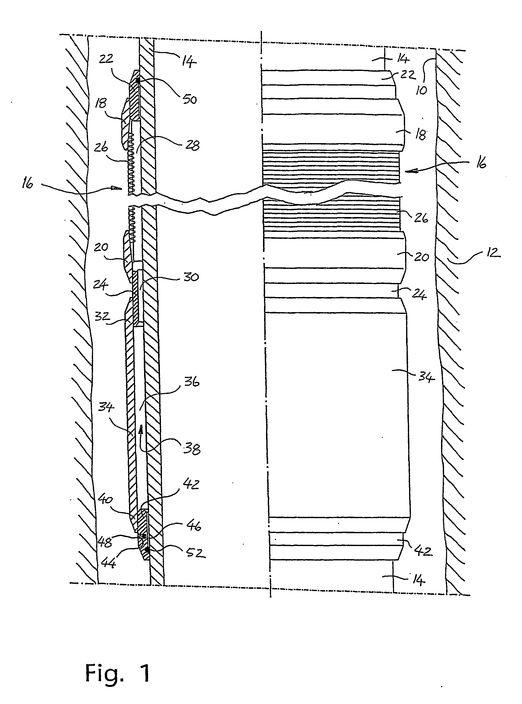 Device and a method for selective control of fluid flow between a well and surrounding rocks