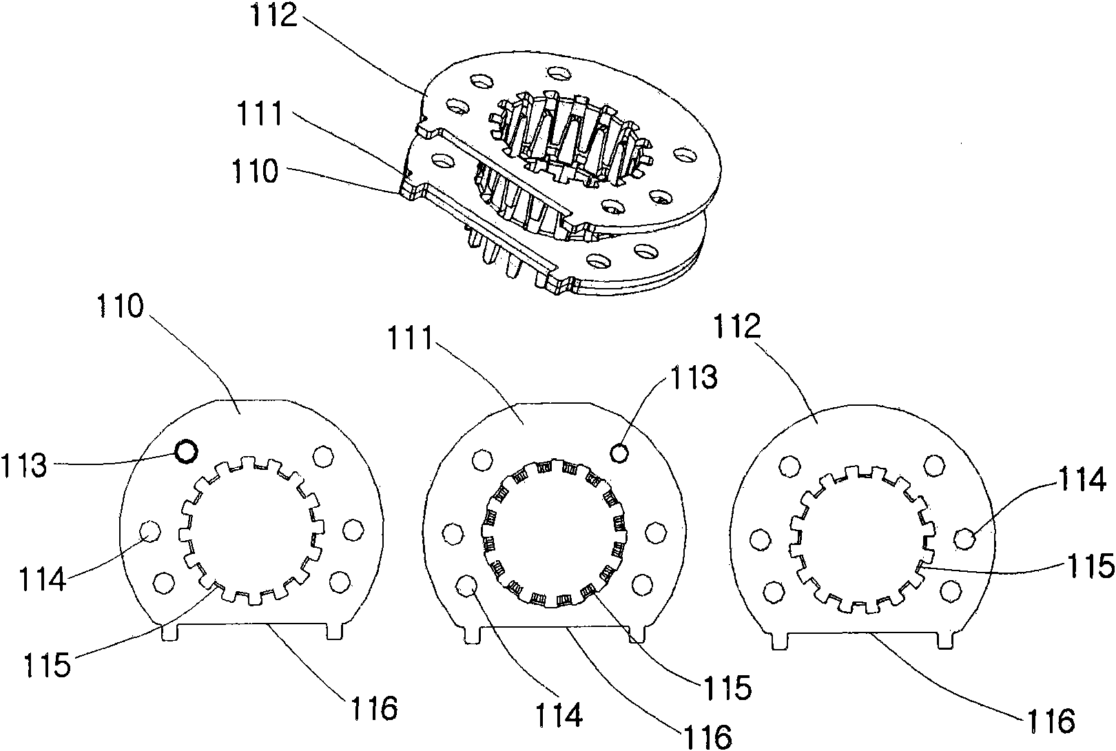 Yoke structure of stepping motor