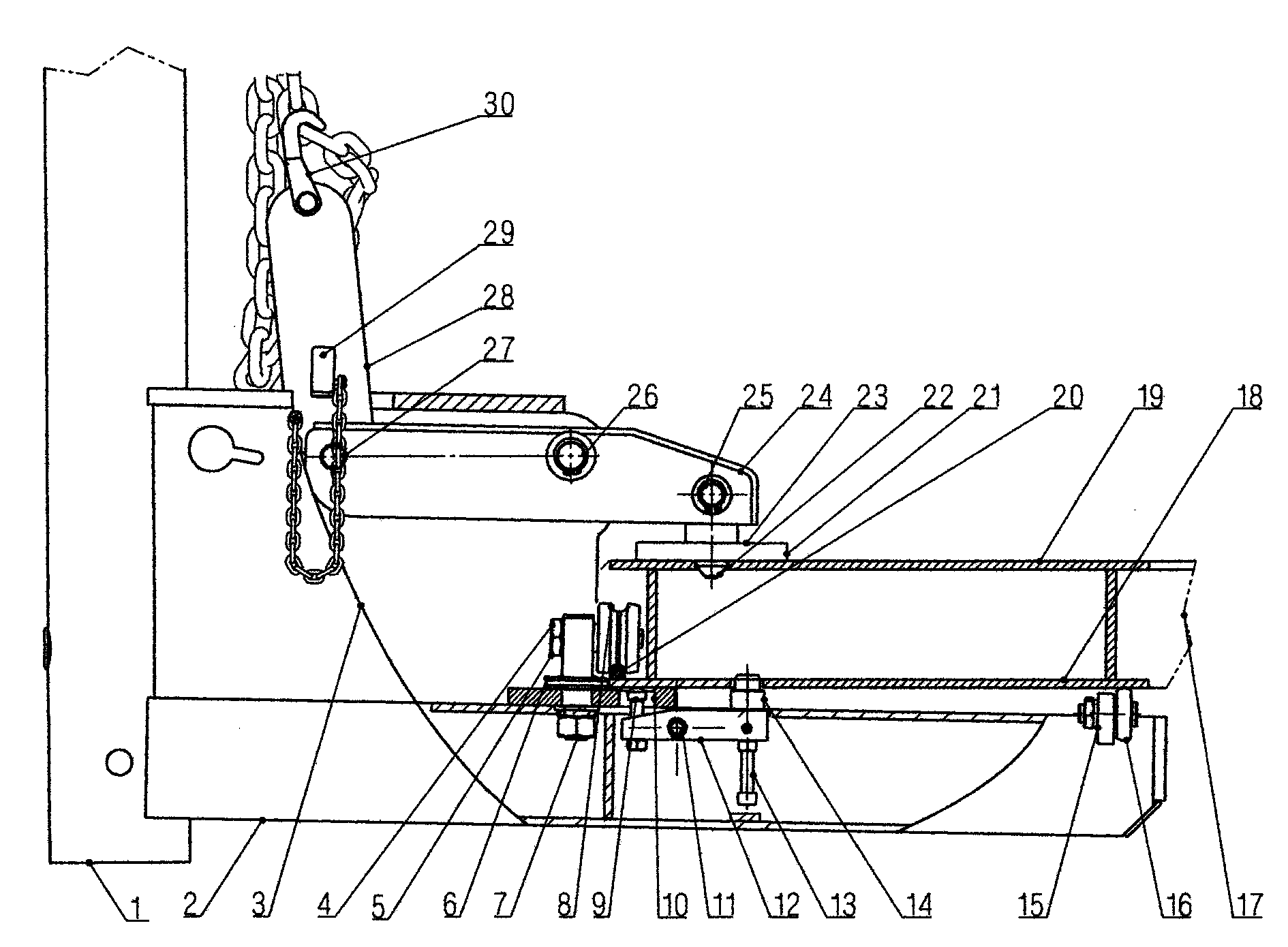Wedge-lock-type bidirectional locking mechanism of pull tower