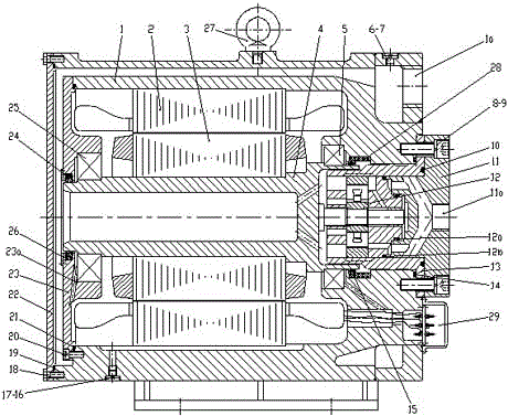 An air gap non-immersed hydraulic motor vane pump