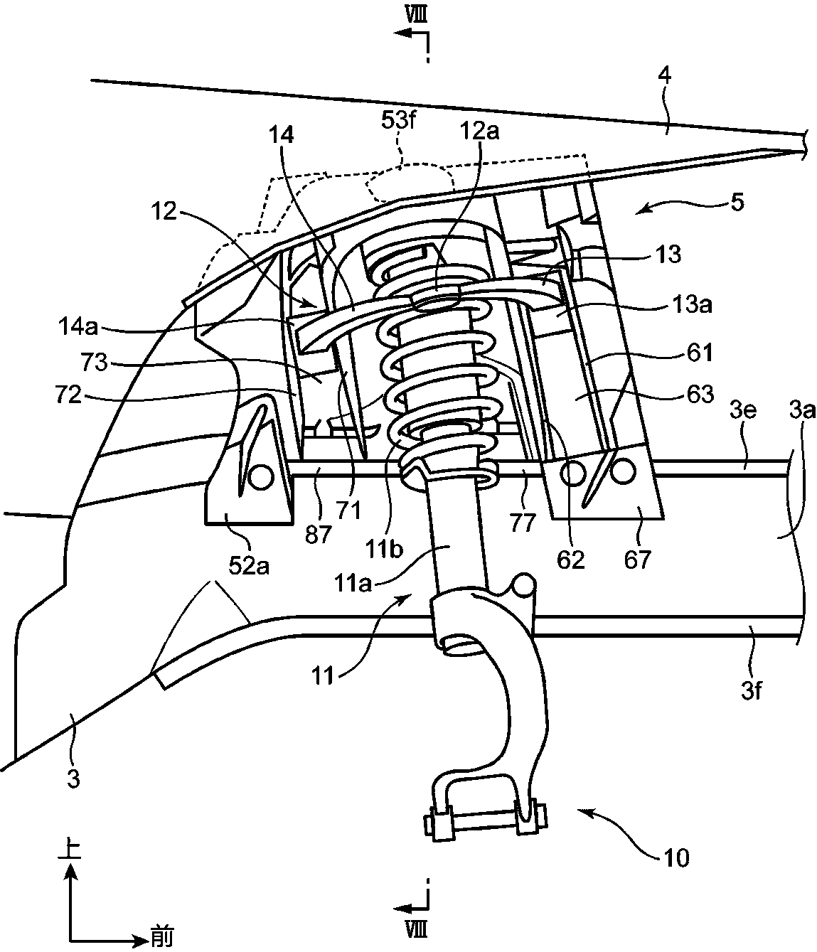 Front vehicle body structure for vehicle