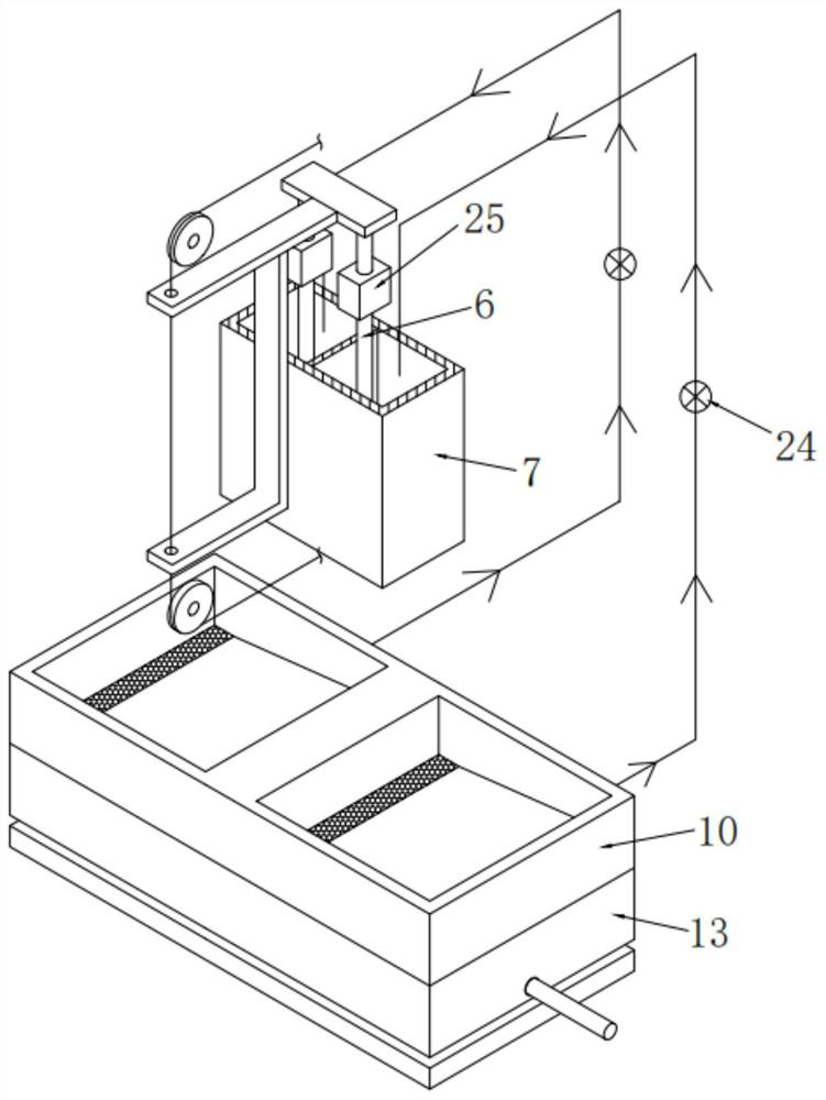 Liquid spraying device for medium-speed wire cutting and medium-speed wire cutting machine