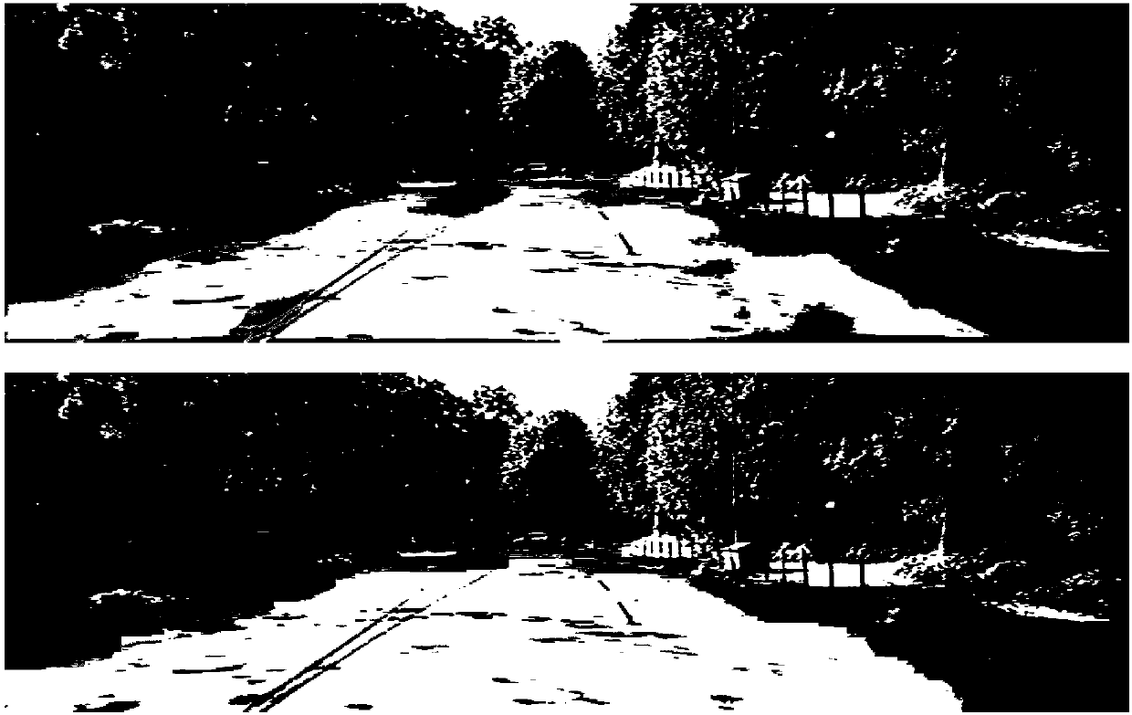 Image fusion-based monocular vision road identification algorithm