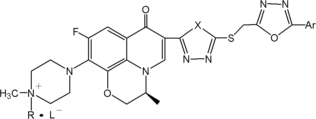 Levorotatory fluoroquinolone C3 diazole methyl sulfide quaternary ammonium salt, preparation method and application thereof
