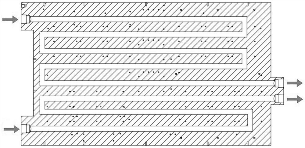 Heat dissipation plate of parallel multi-fluid-channel flow equalizing structure and optical fiber laser