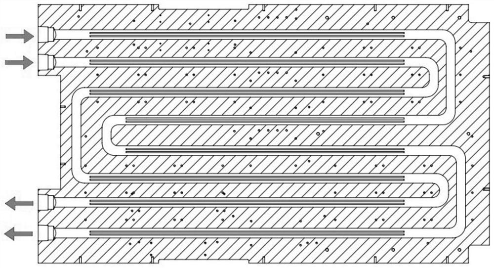 Heat dissipation plate of parallel multi-fluid-channel flow equalizing structure and optical fiber laser