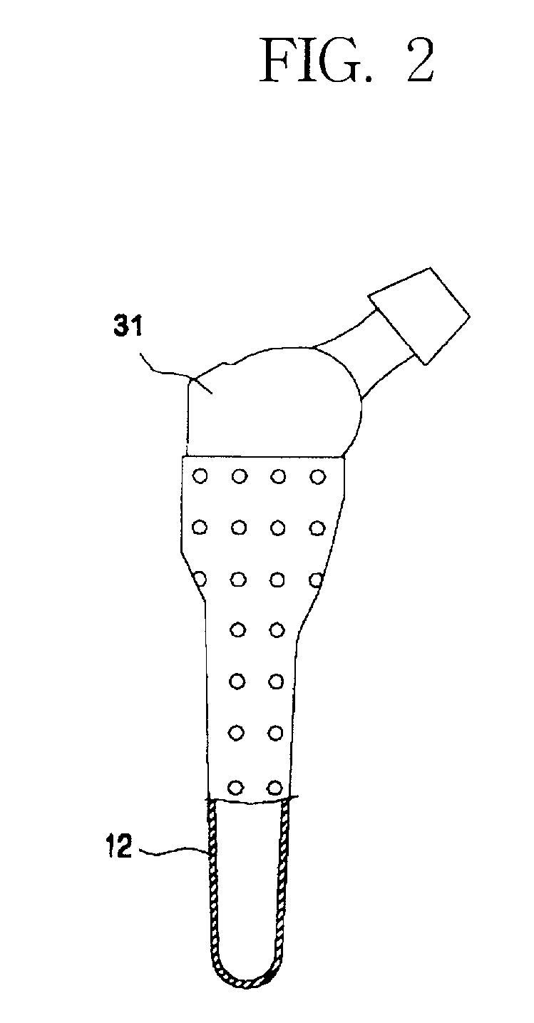 Plastic jacket for a cementless artificial joint stem and artificial joint having the jacket