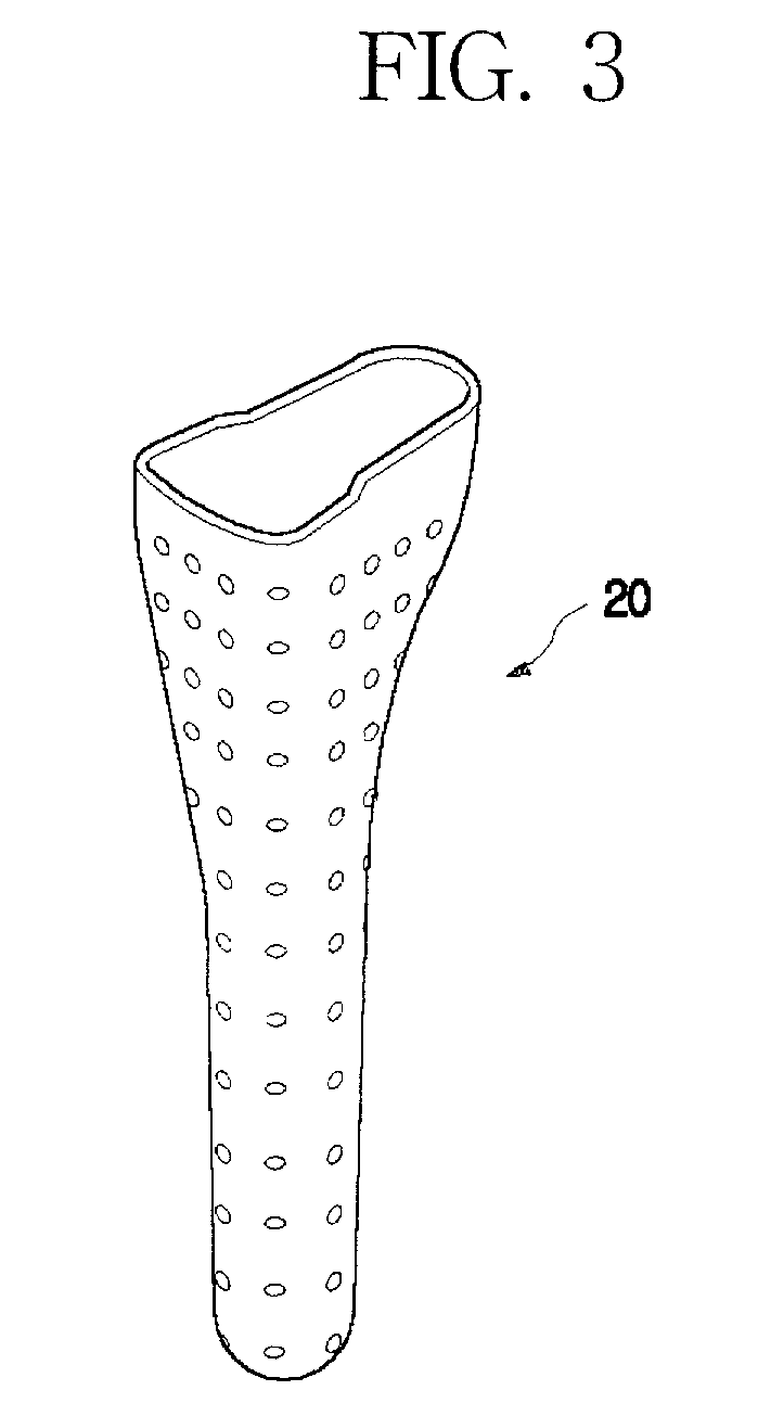 Plastic jacket for a cementless artificial joint stem and artificial joint having the jacket