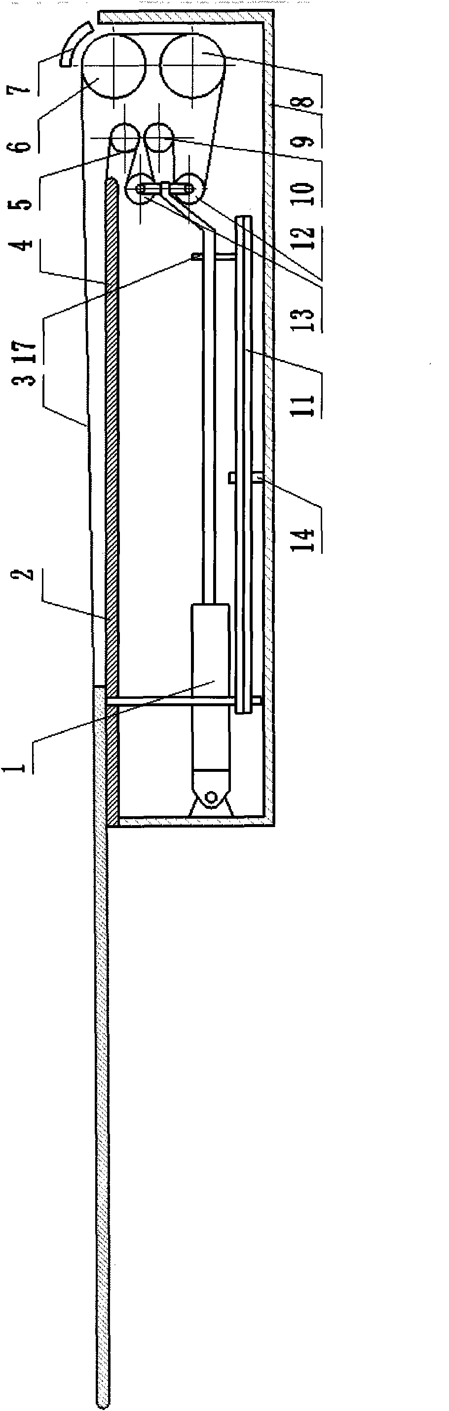 Full-cloth-width patient transferring bed surface and motion control structure thereof