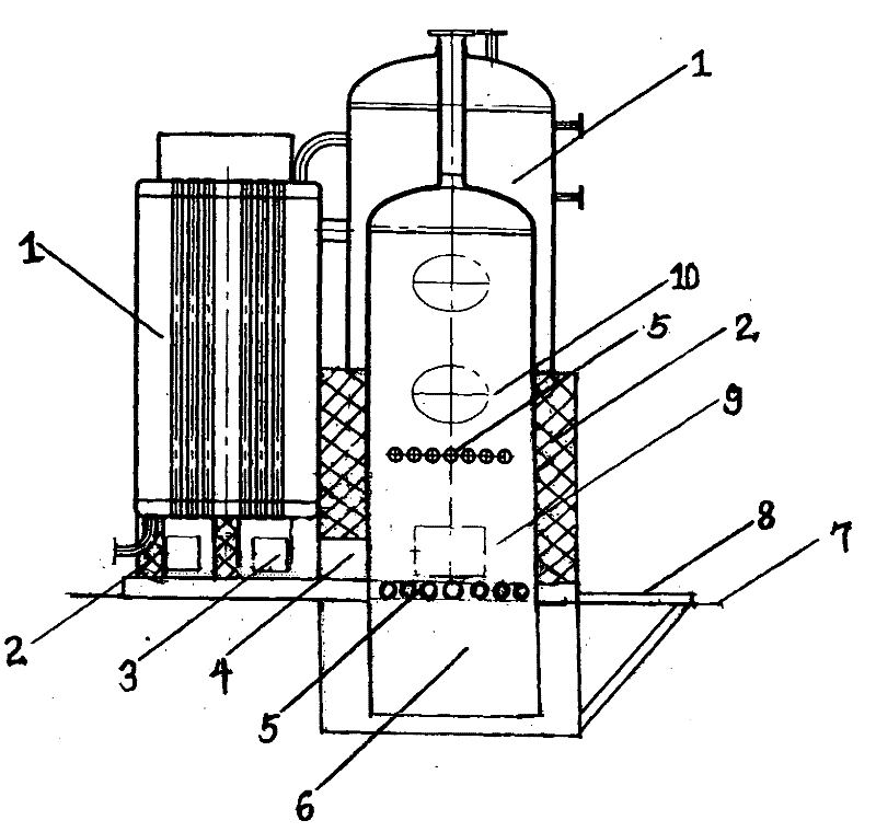 Brick hearth type steam boiler