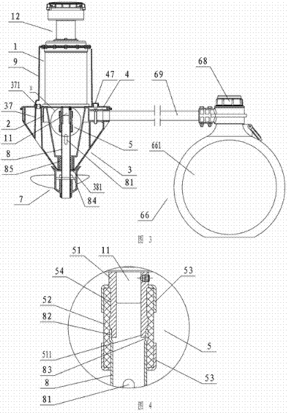 Pumping-up type aerator of water-cooled machine