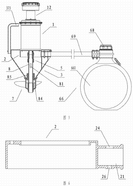 Pumping-up type aerator of water-cooled machine