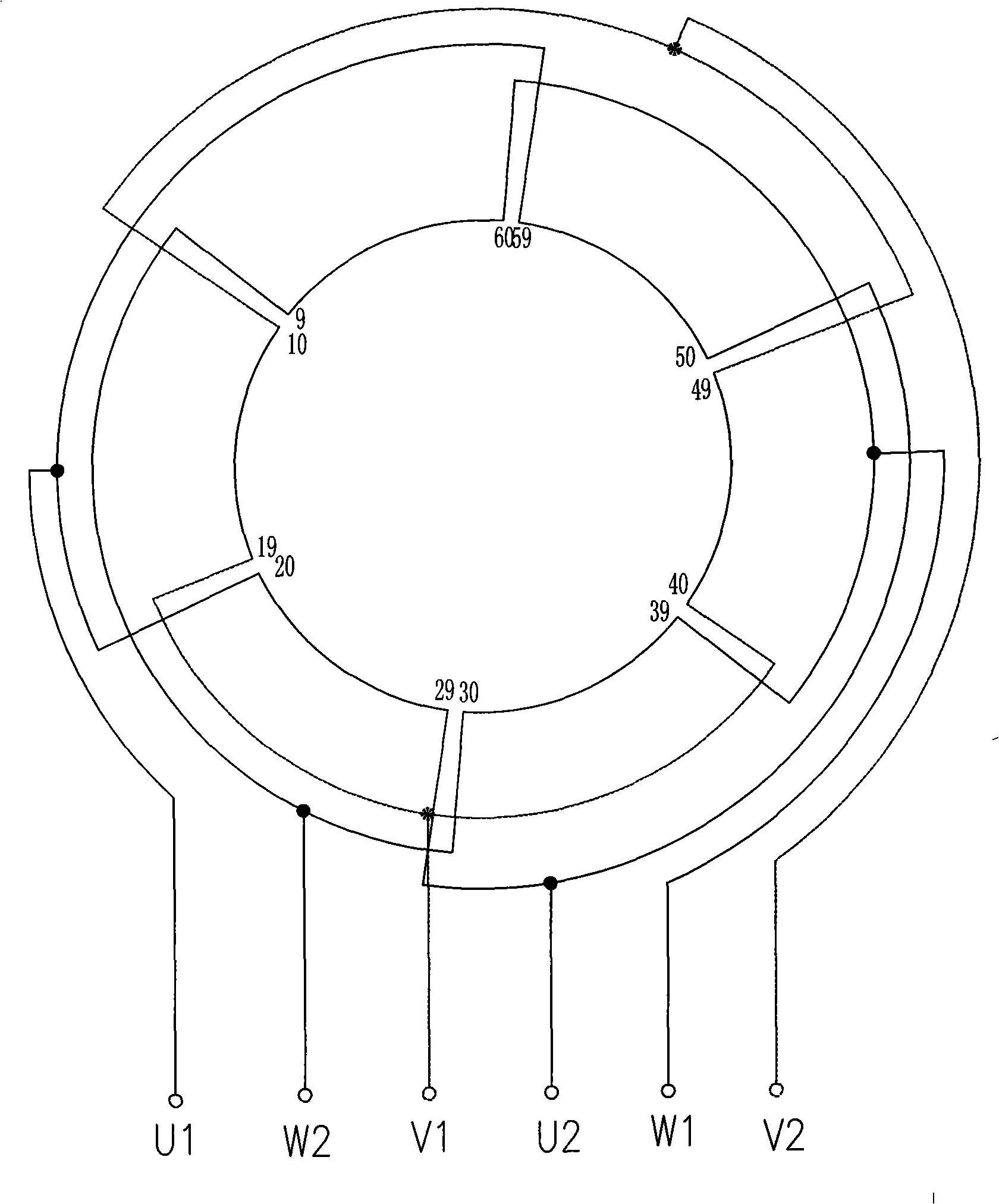 Loop type diffusion winding of turbine generator