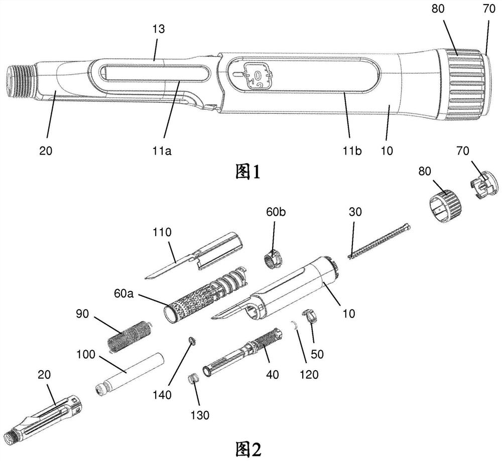 Automatic drug injection device with torsion spring and rotatable dose setting and correction mechanism