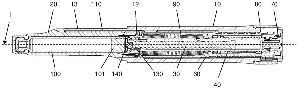 Automatic drug injection device with torsion spring and rotatable dose setting and correction mechanism