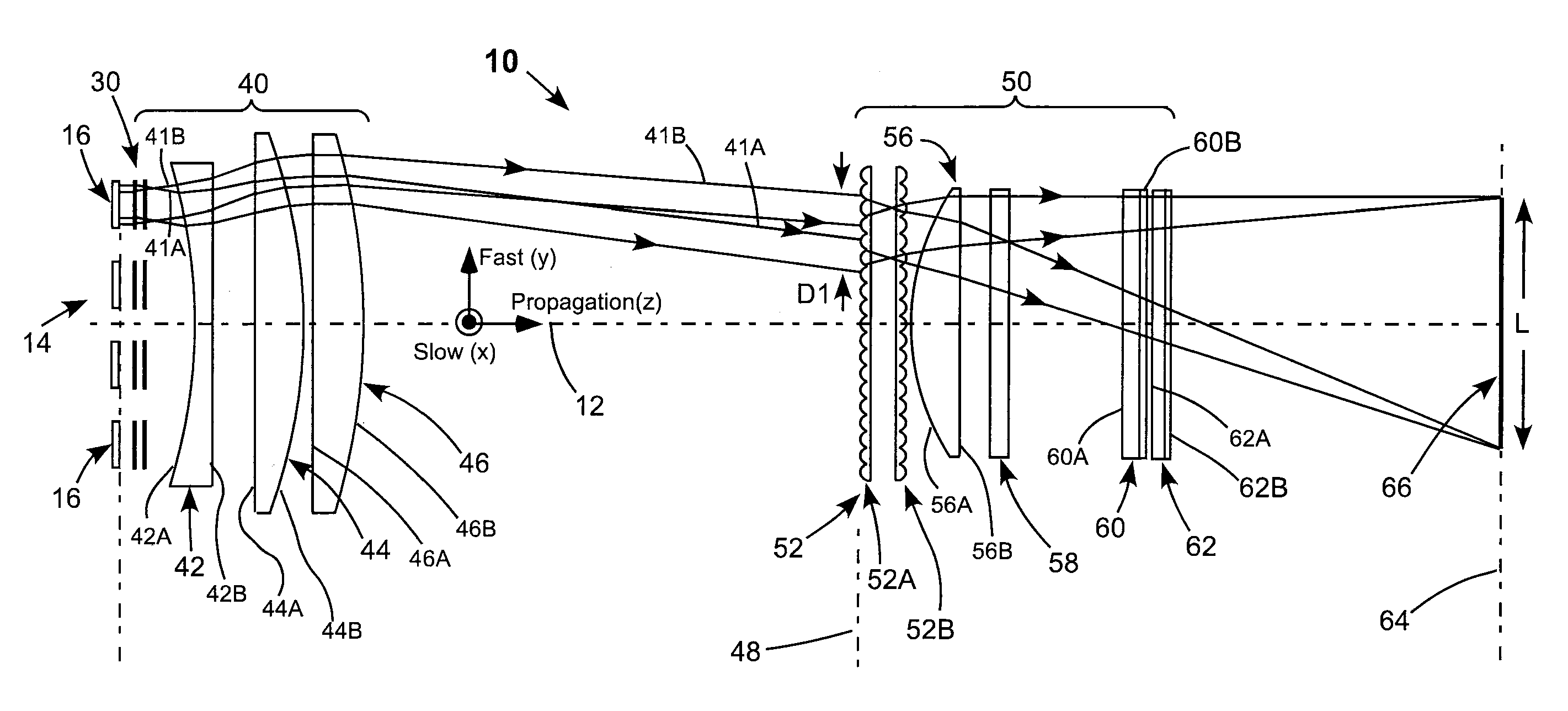 Line-projection apparatus for arrays of diode-laser bar stacks