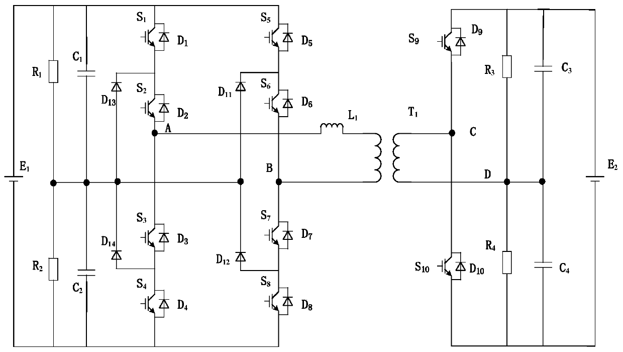 Five-level double-bridge bidirectional isolation type direct current converter