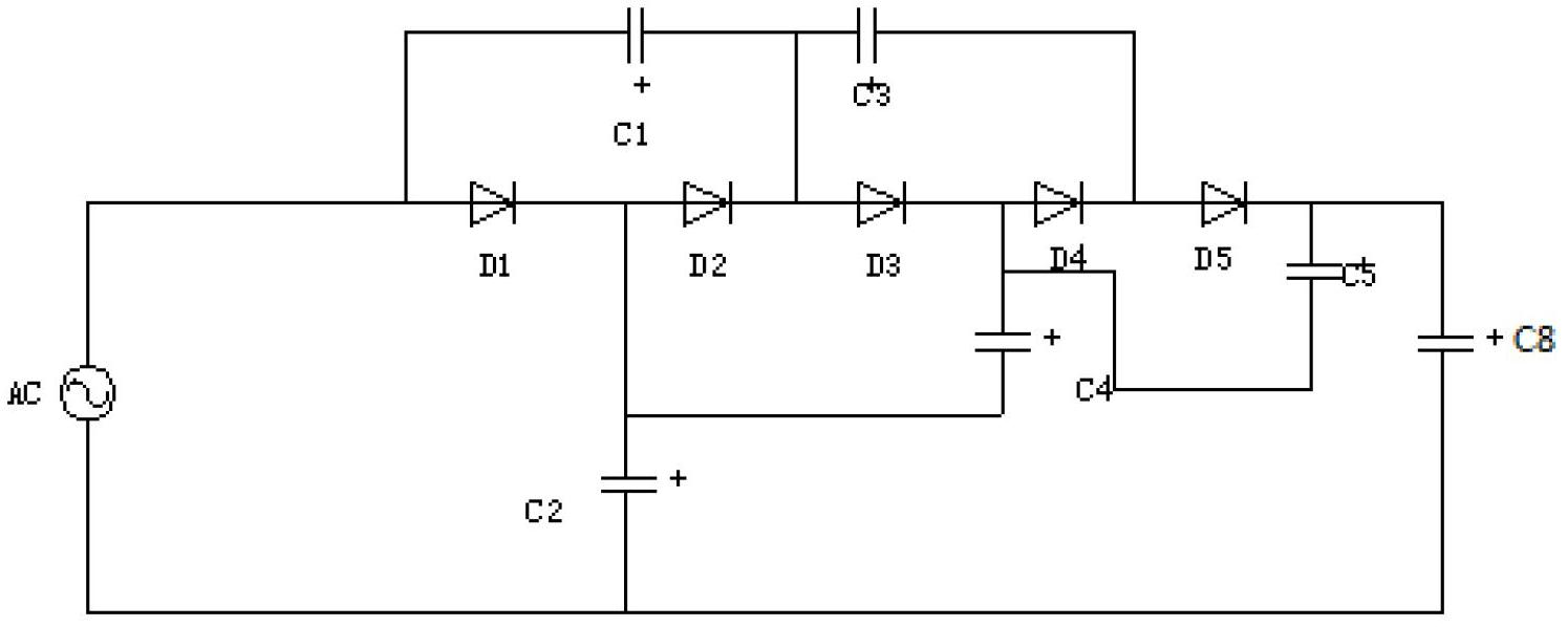 Energy collecting and voltage stabilizing power supply circuit based on taking electricity by using high-voltage power wires
