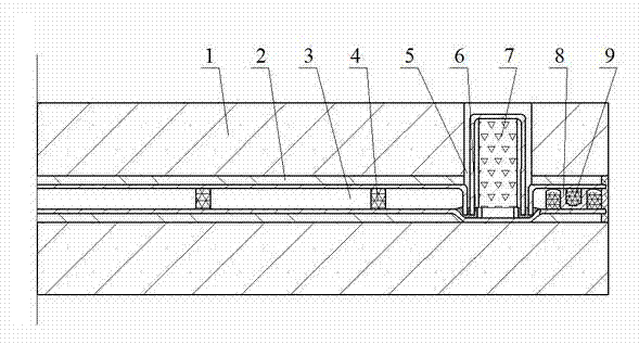 Stone composite vacuum panel with sealing strips and getter and manufacturing method thereof