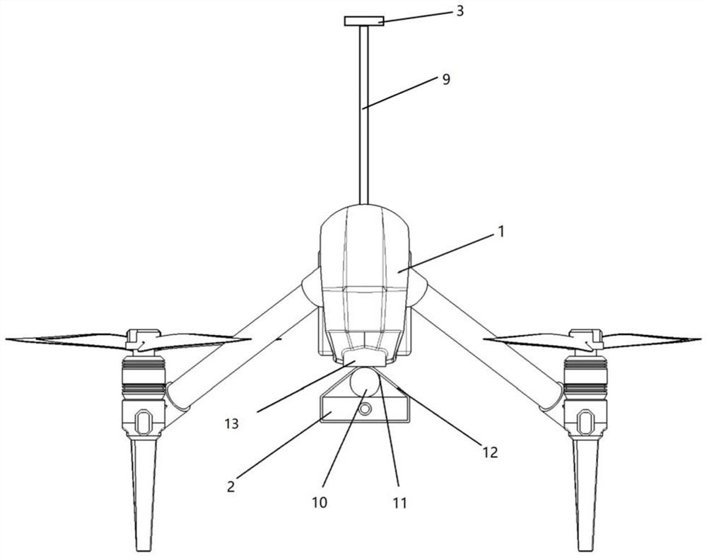 Overhead point source pollutant emission monitoring system and method based on multi-rotor unmanned aerial vehicle