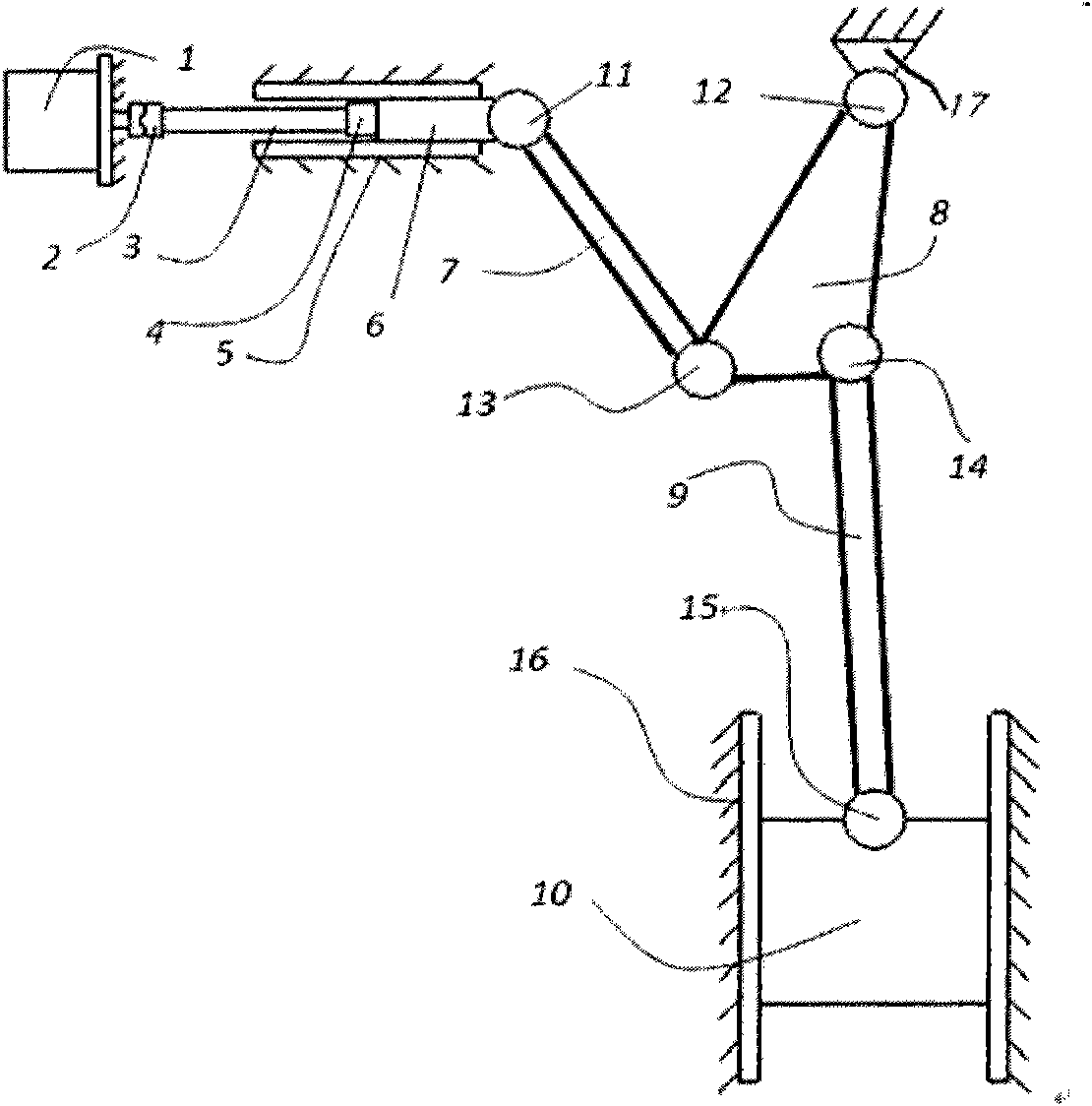 Toggle lever pressure transmission mechanism