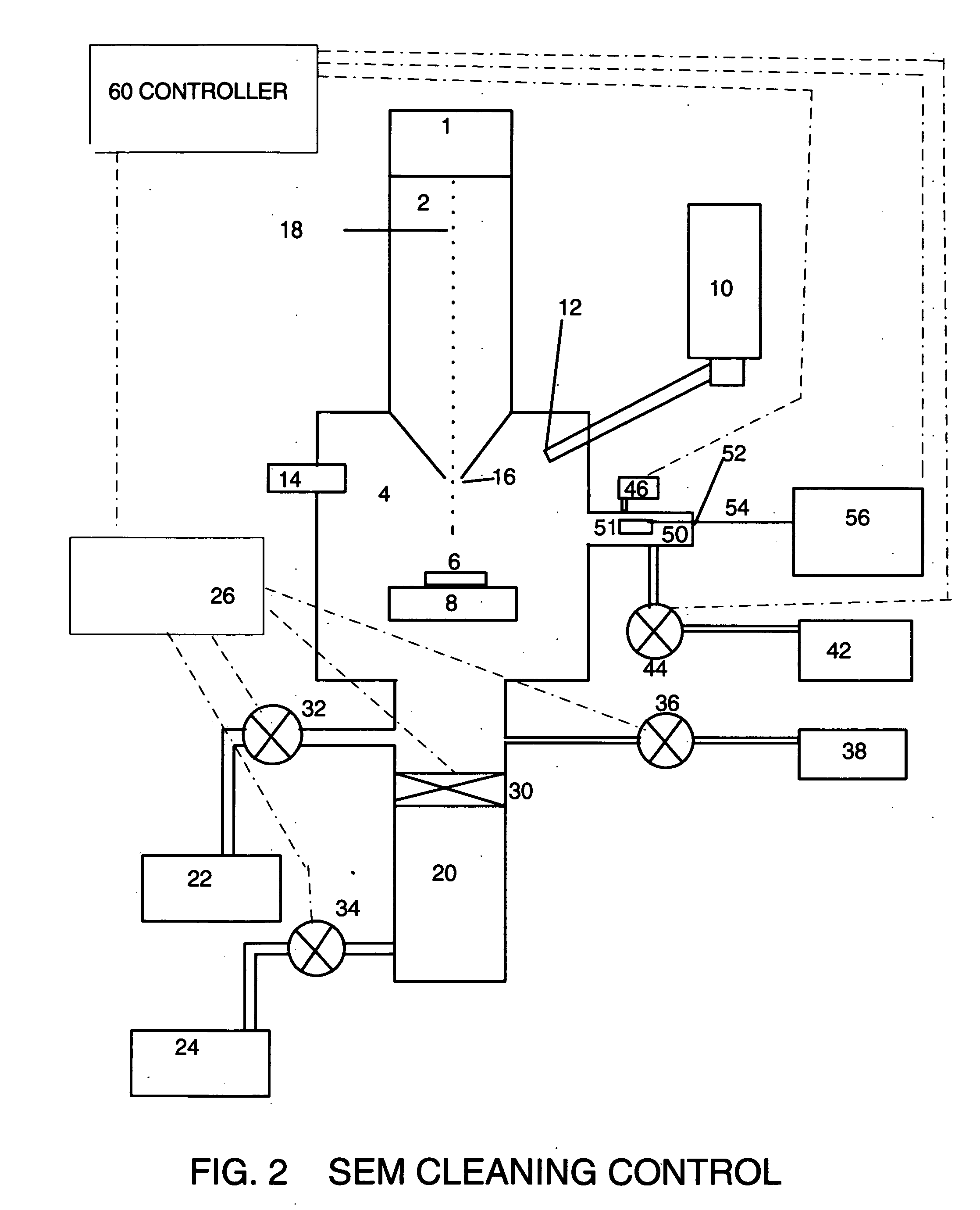 Oxidative cleaning method and apparatus for electron microscopes using UV excitation in a oxygen radical source