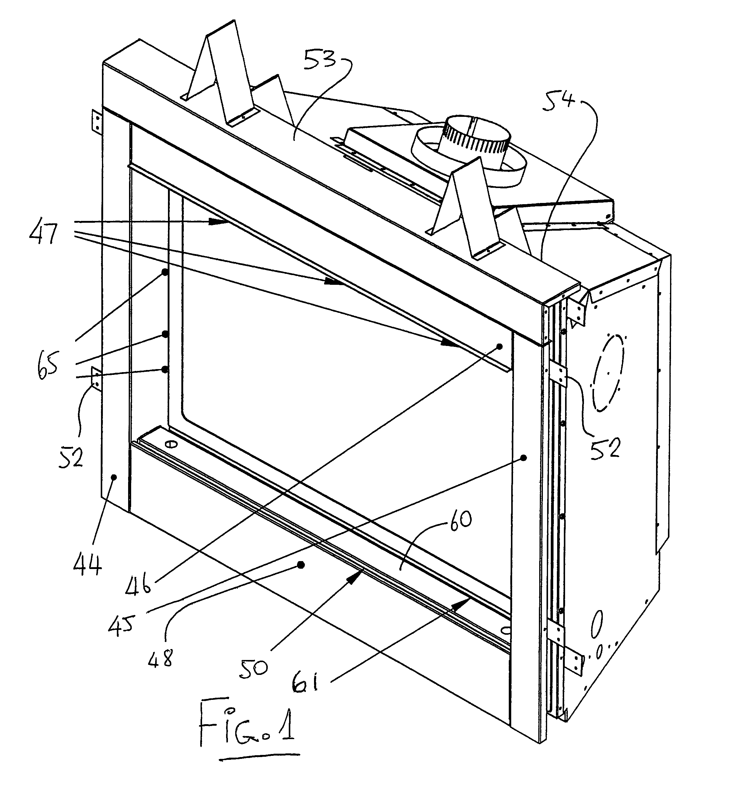 Fireplace with front face attachment