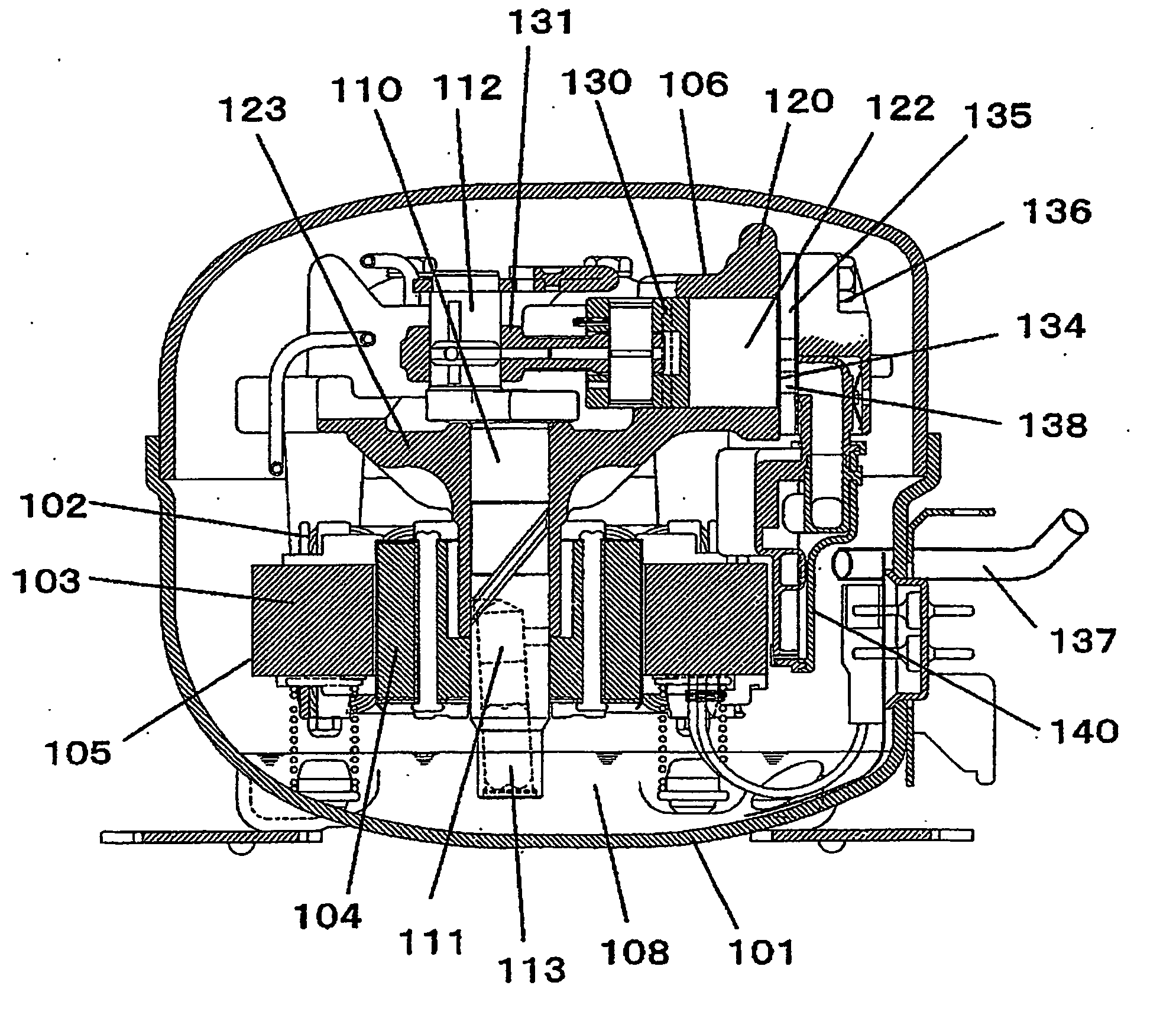 Hermetic compressor and manufacturing method of suction muffler