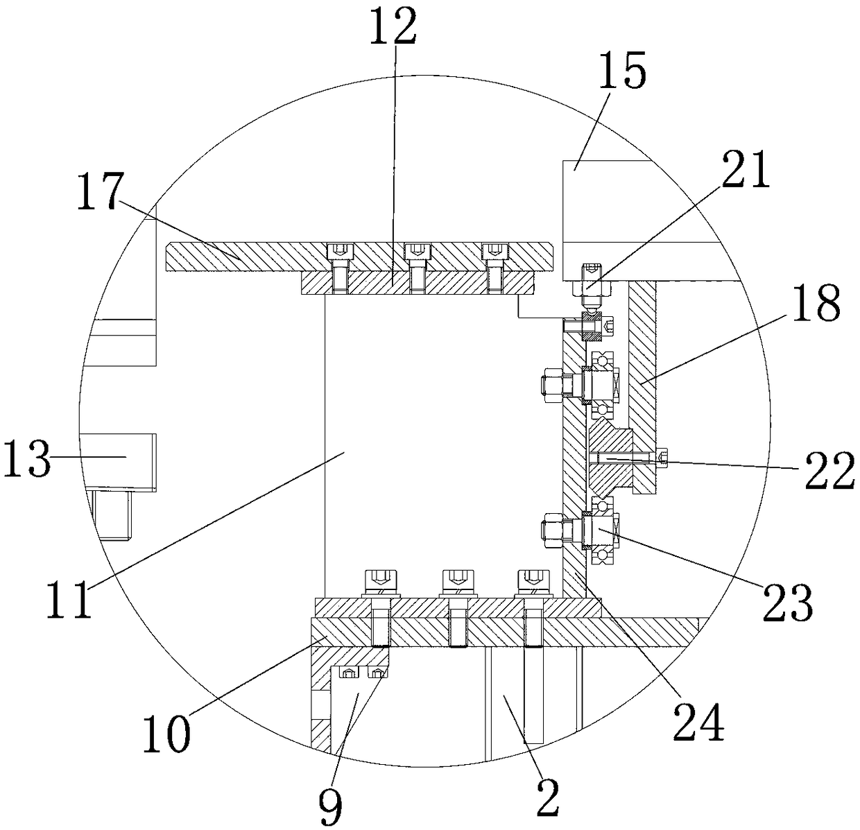 Tape type laminating machine with limiting block