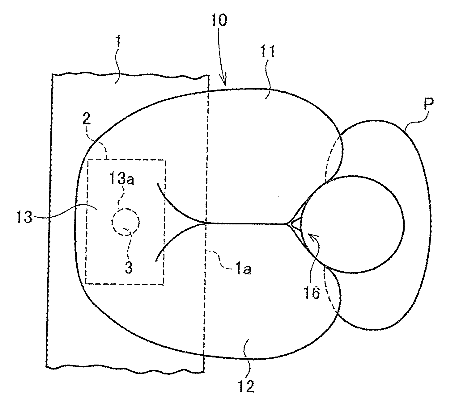 Passenger-side airbag folded body and passenger-side airbag apparatus