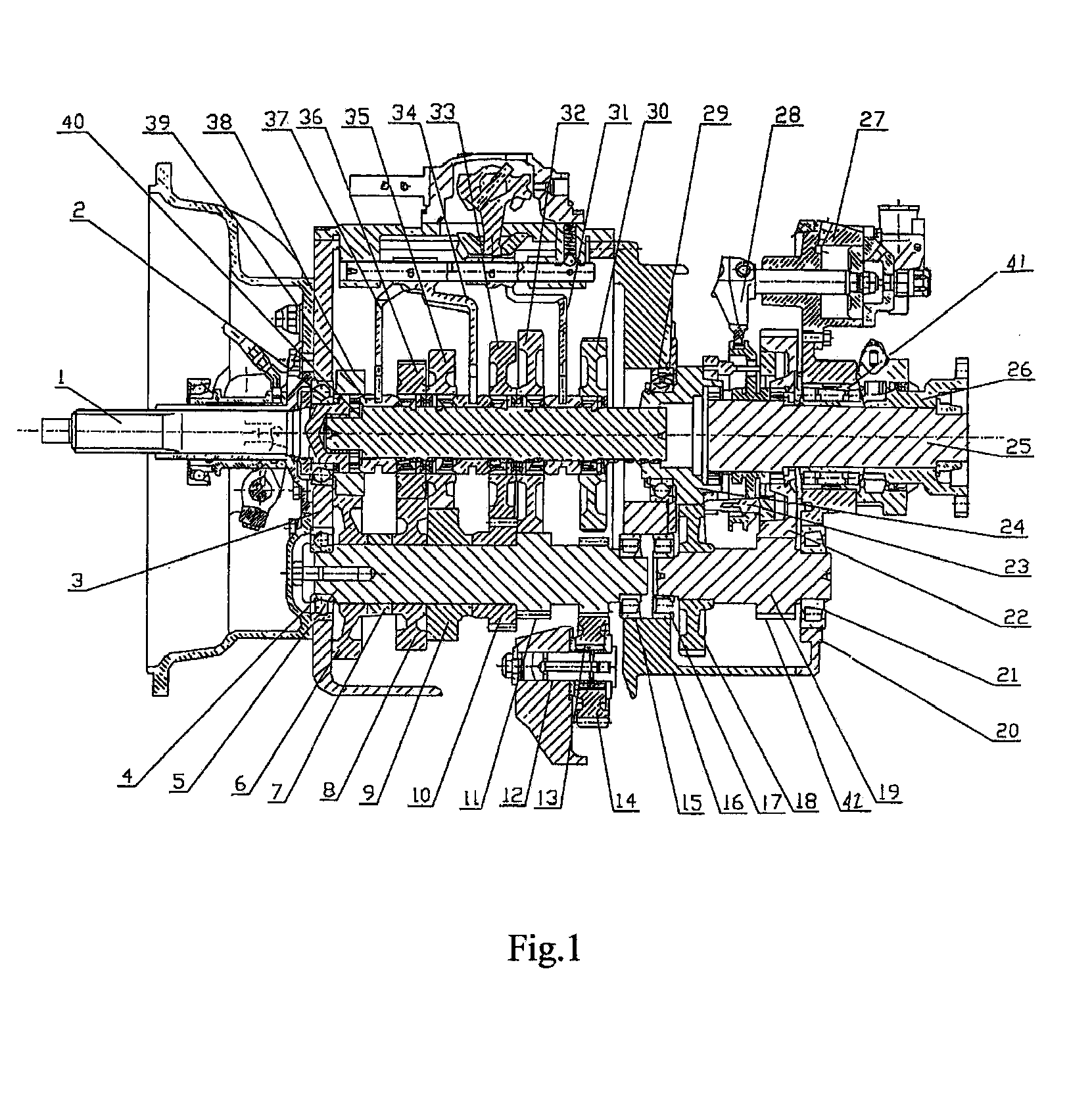 Multi-Speed Compound Vehicular Transmission Having an Auxiliary Section with Three Countershafts