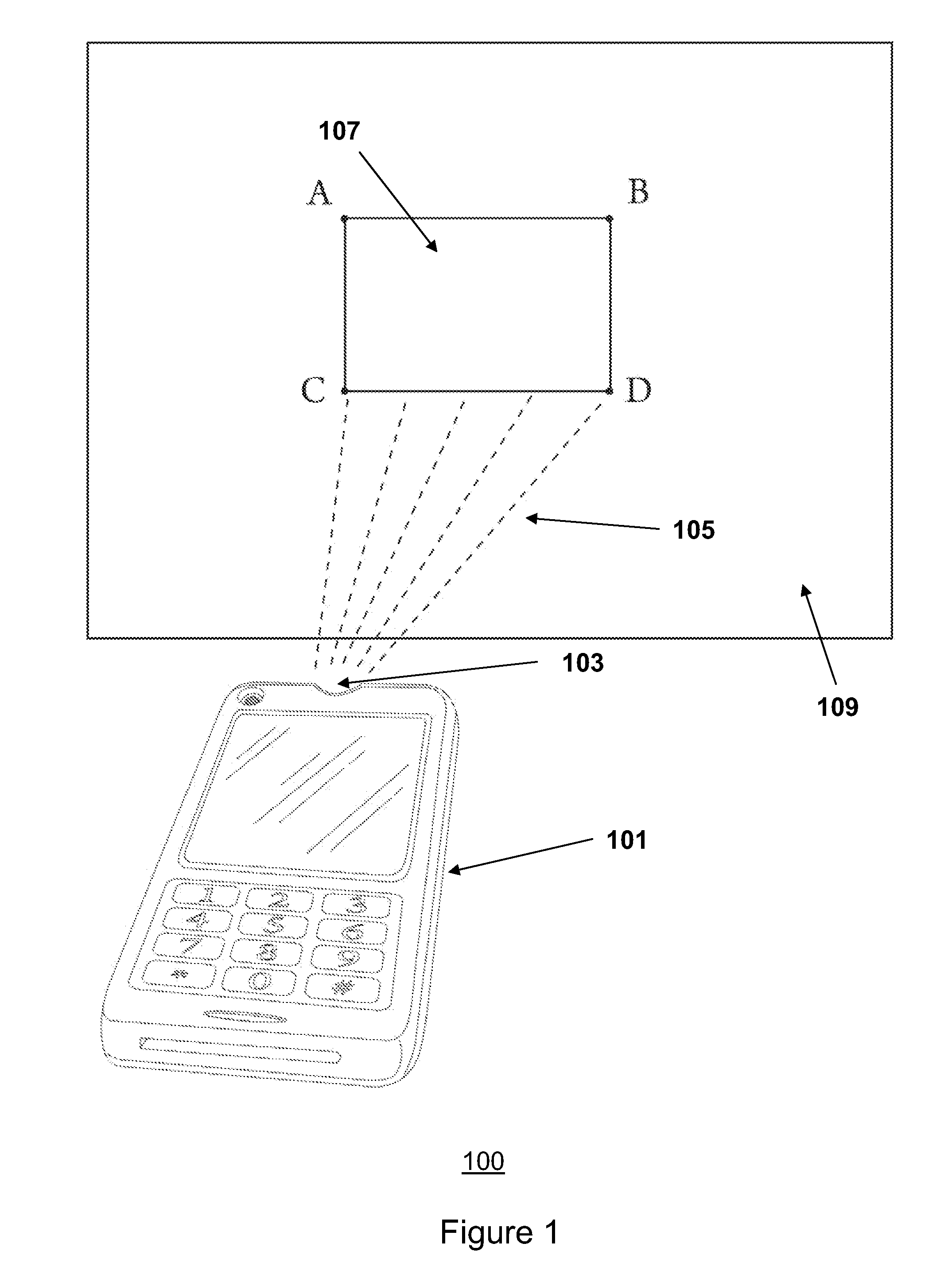 Apparatus and method for automated visual distortion adjustments for a portable projection device