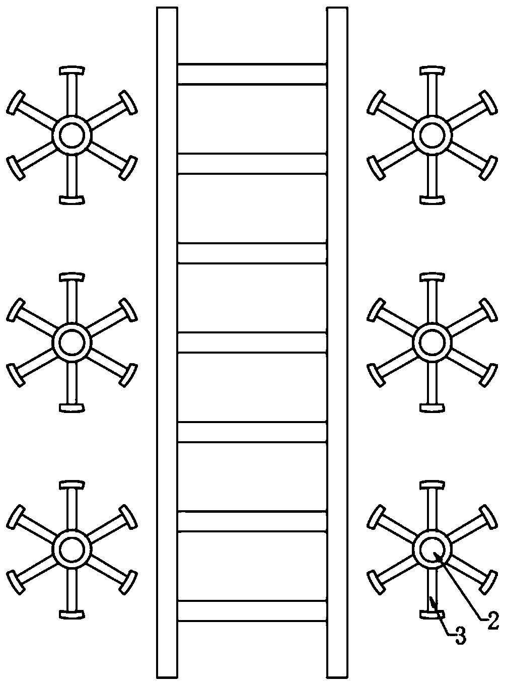 Power generating device utilizing train wind power