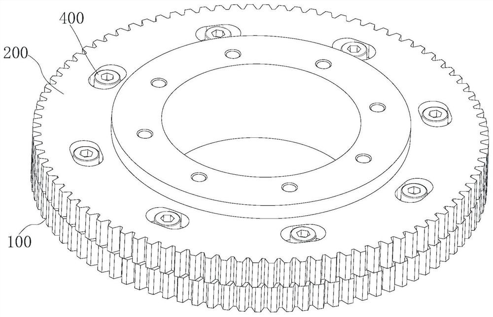 Clearance-eliminating planar enveloping ring surface worm wheel structure, worm wheel clearance-eliminating method and processing method