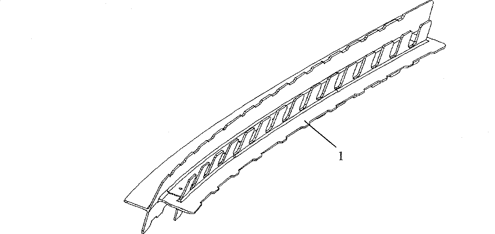 Numerically controlled processing method for plane wing rib beam part