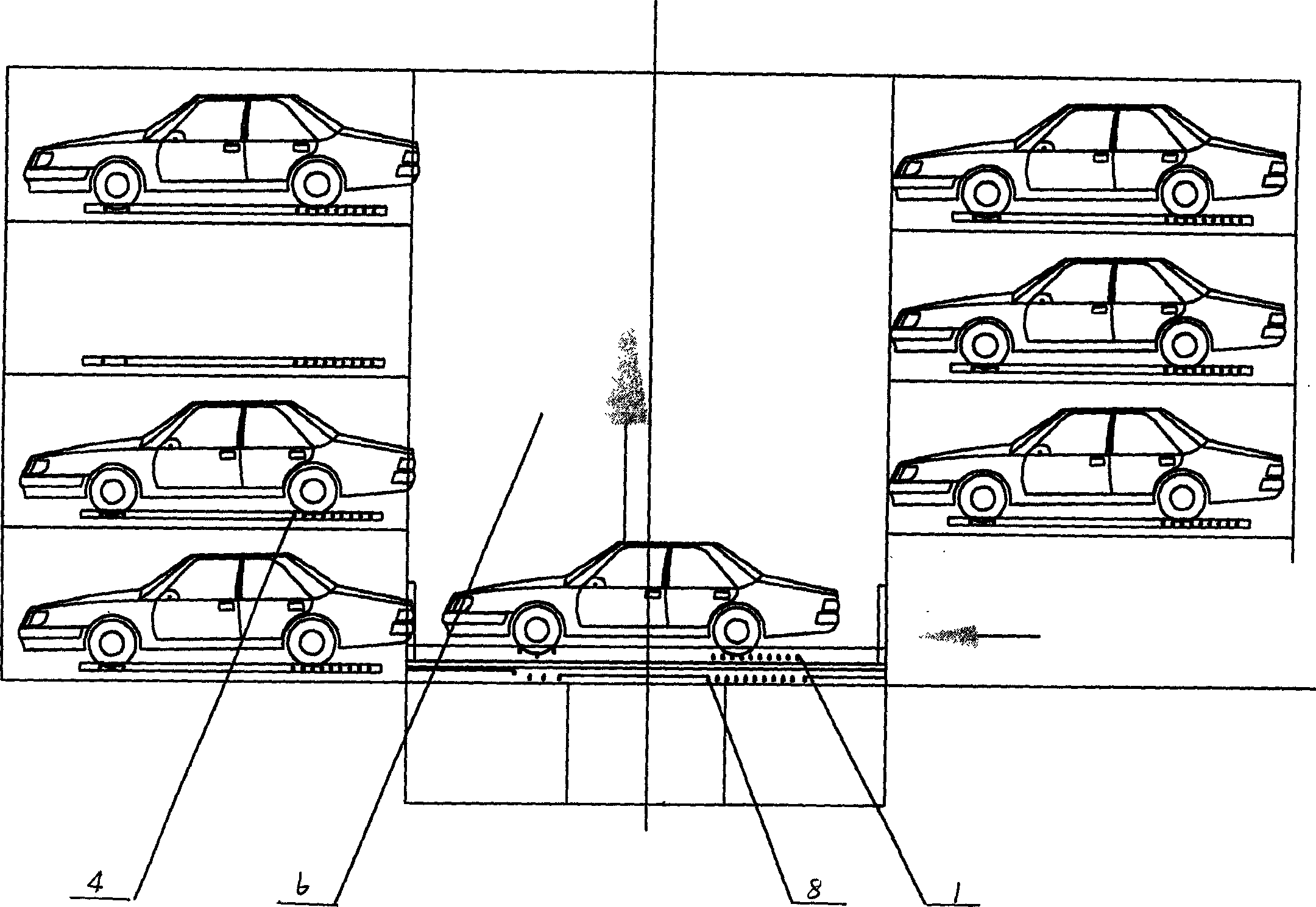 Horizontal mobile parking equipment