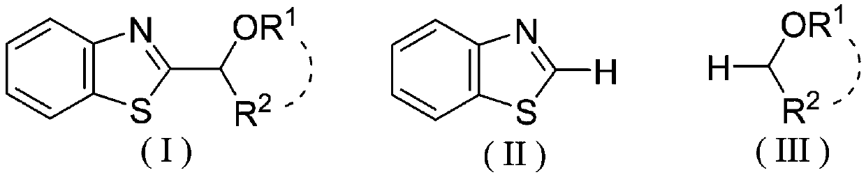 Mild photocatalytic synthesis method of C2 ether substituted 2H-benzothiazole derivative