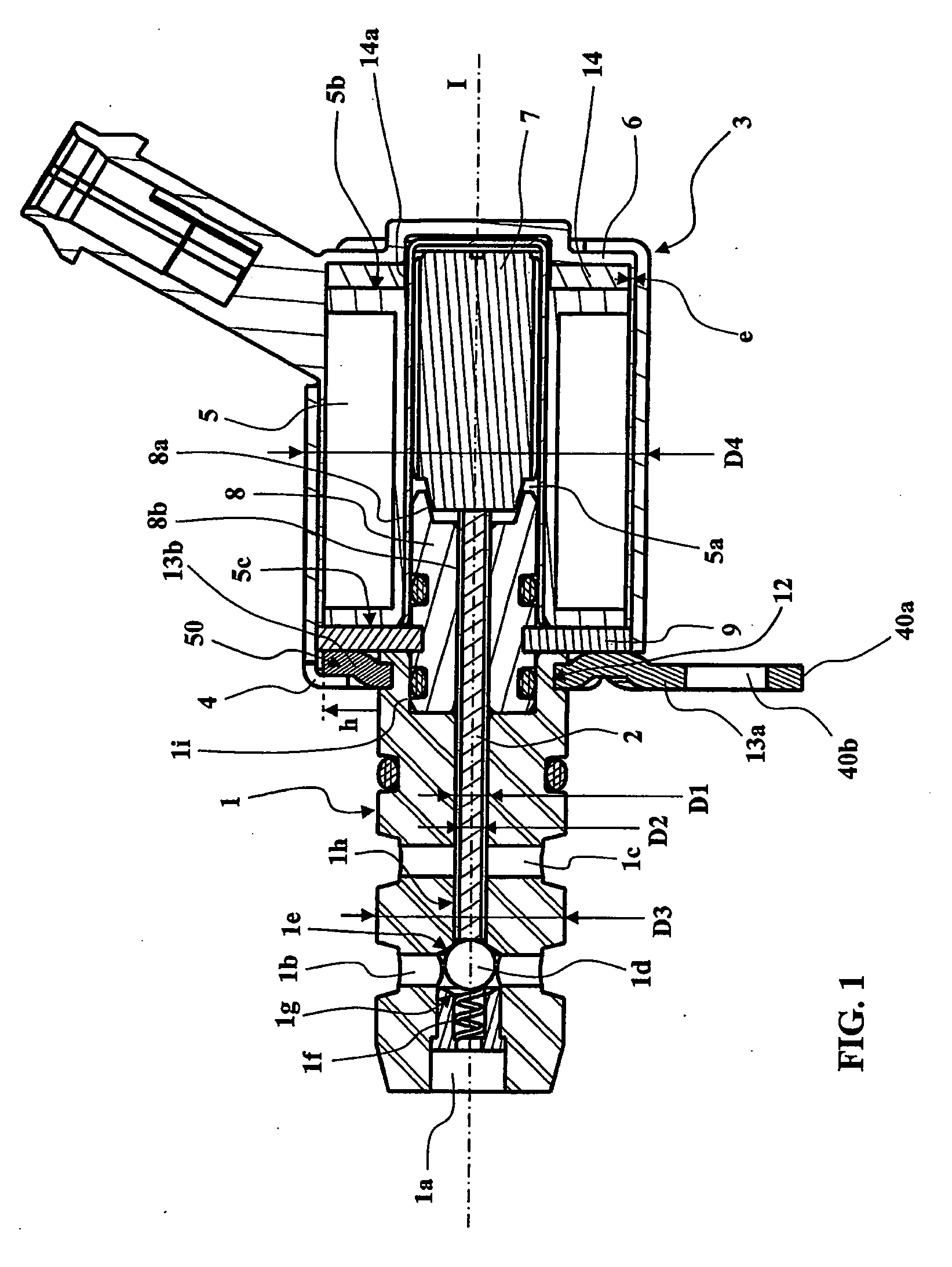 Solenoid valve with fitted shoulder