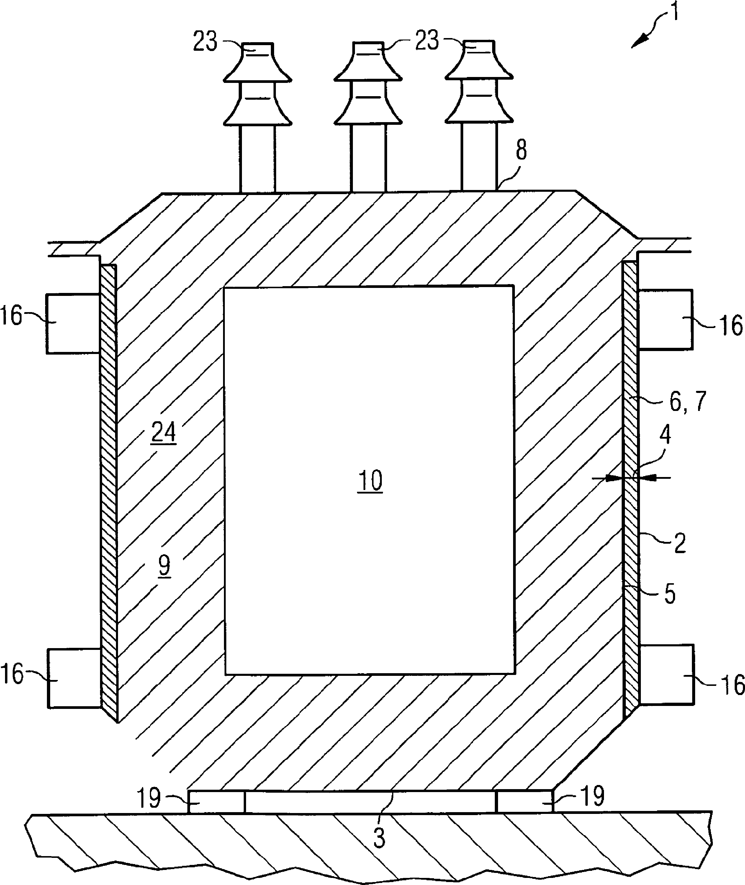 Tank for liquid-filled transformers or inductors